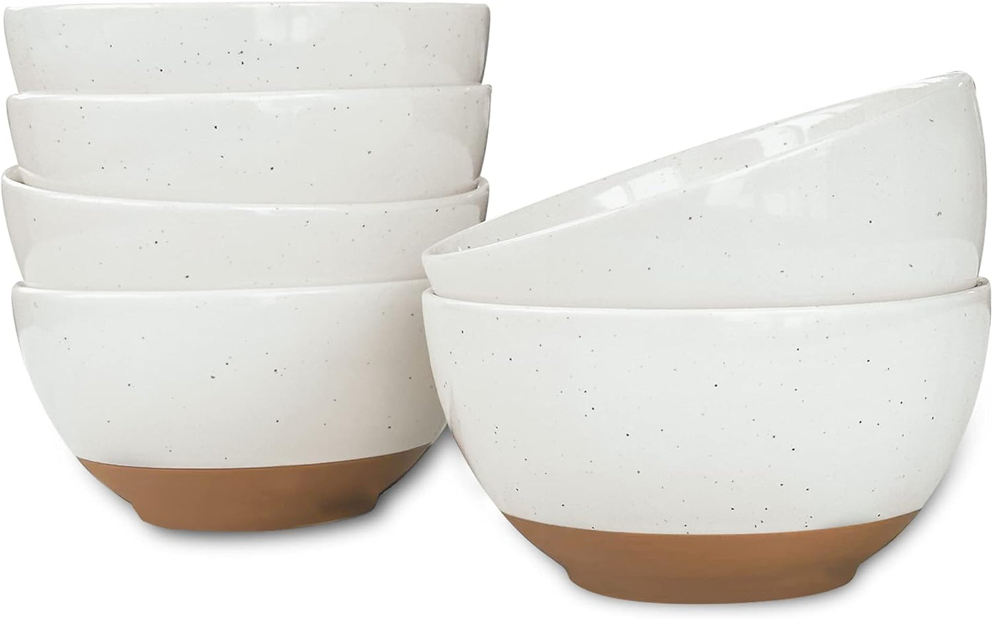 Mora Ceramic Artisan Matte Small Dessert Bowls - 16oz, Set of 6 - Microwave, Oven and Dishwasher Safe, For Rice, Ice Cream, Soup, Snacks, Cereal, Chili, Side Dishes etc - Microwavable Kitchen Bowl