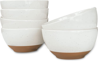 Mora Ceramic Artisan Matte Small Dessert Bowls - 16oz, Set of 6 - Microwave, Oven and Dishwasher Safe, For Rice, Ice Cream, Soup, Snacks, Cereal, Chili, Side Dishes etc - Microwavable Kitchen Bowl