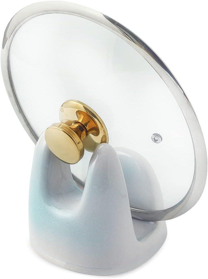 Nihow Ceramic Pot Lid Holder While Cooking for Kitchen Counter/Stove Top
