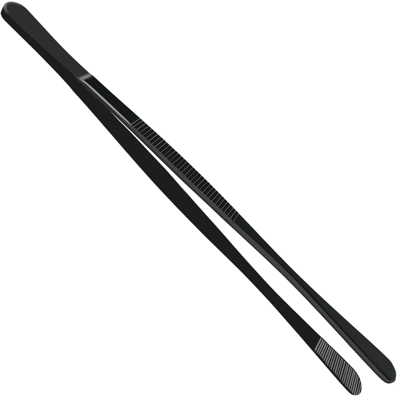 8-Inch Plating Tweezers Culinary Kitchen Tweezer Stainless Steel, Black Offset Tweezers for Cooking Food Design (8-Inch Offset Design)