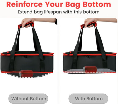 Insulated Resuable Casserole Carrier Bag for Hot or Cold Food, Foldable Portable Prep Carrier, Thermal Food Transport Bag for 9''x13'' & 11''x15'' Baking Pan, Travel Picnic Cake Dessert lunch, Black