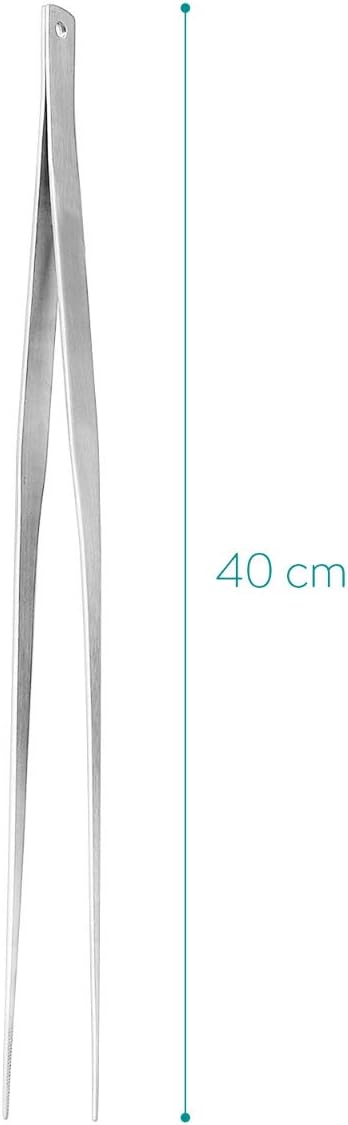 Navaris Stainless Steel Kitchen Tweezers - Precision Kitchen Tweezer Tongs Tool for Cooking or Aquarium - Extra Long Chef Tweezers - 15" / 40 cm