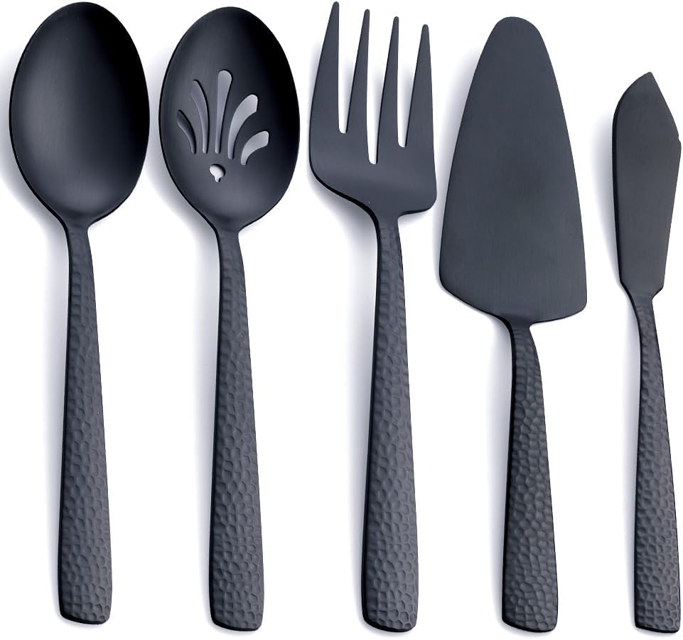 Matte Black Cake Pie Server Set