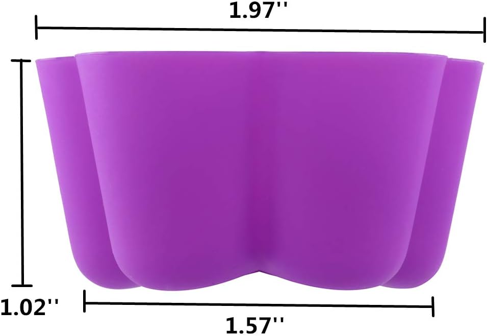 Reusable and Non-stick Mini Silicone Baking Cups/Muffin Cups/Mini Cupcake Liners/Chocolate Holders/Truffle Cups, 24 Pack, 6 Vibrant Colors Flower