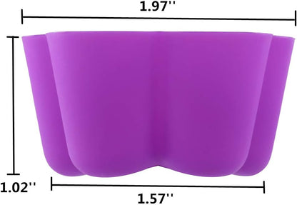 Reusable and Non-stick Mini Silicone Baking Cups/Muffin Cups/Mini Cupcake Liners/Chocolate Holders/Truffle Cups, 24 Pack, 6 Vibrant Colors Flower