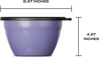 S'well Stainless Steel Salad Bowl Kit 64oz, Peacock Blue, Comes with 2oz Mini Canister and Removable Tray for Organization, Leakproof, Easy to Clean, Dishwasher Safe