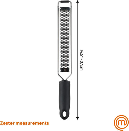 MasterChef Lemon Zester Grater with Handle, Stainless Steel, Non Slip Grip