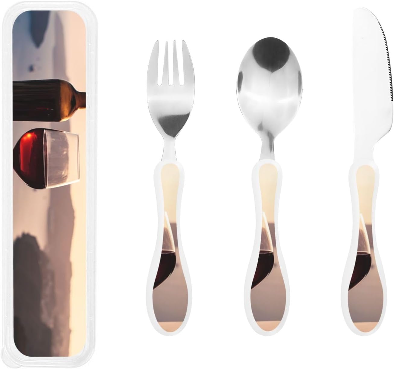 3-Piece Kids Silverware Set With Storage Case, Stainless Steel Reusable Children Safe Knife Spoon Fork Set Insects Love Children Flatware Set For Kids Lunch Box