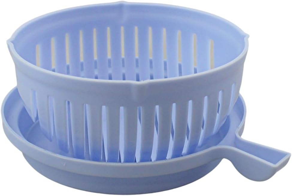 Salad Chopper Bowl with Slits, Fruit Vegetable Cutter, White
