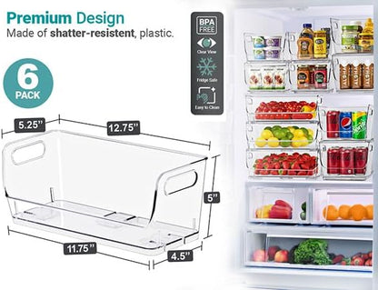 Sorbus Stackable Storage Bins Open Front - Clear Stackable Storage Bins - Pantry Bins for Storage and Organization - Acrylic Stackable Bins for Kitchen - Clear Pantry Organizer Bins (Medium 2 Pack)
