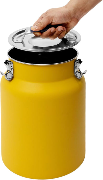 Sealed Rice Storage Container, 12L/3gal Stainless Steel Kitchen Food Storage Bin with Lids Locking Clamp, Airtight Canisters Container for Flour Rice Cereal Grain Coffee Bean (Red)