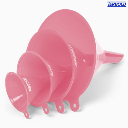 4pc Funnel Nesting Set in BPA Free Plastic for Kitchen Cooking, Car Oil, Home, or Lab Use (White)