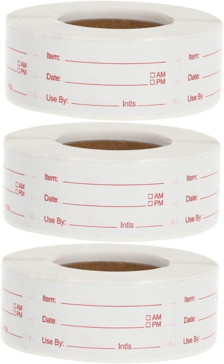 SHINEOFI 2rolls Food Storage Date Labels Removable Labels for Food Containers Kitchen Sticker to Write for Jars