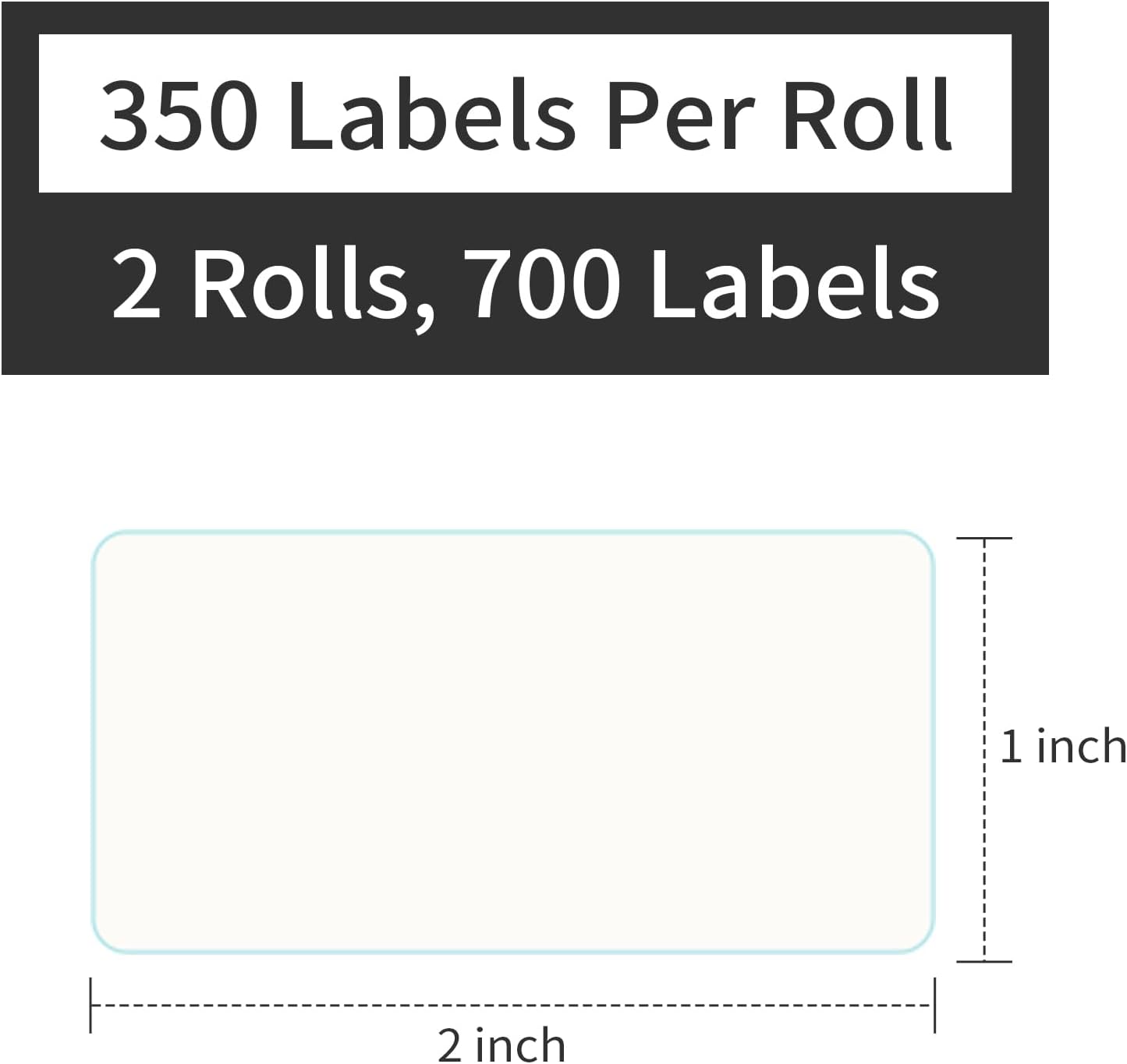 L LIKED 350 Stickers Dissolvable Food Labels 1x2 inch for Containers 350 Labels Per Roll