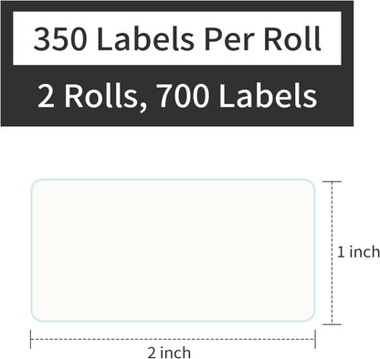 L LIKED 350 Stickers Dissolvable Food Labels 1x2 inch for Containers 350 Labels Per Roll
