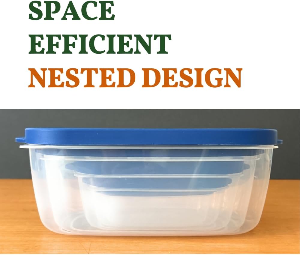 10-Piece Rectangle Food Storage Containers with Vented Lids, Airtight and BPA Free, Stackable, Microwave, Freezer, and Dishwasher Safe (GRAY)