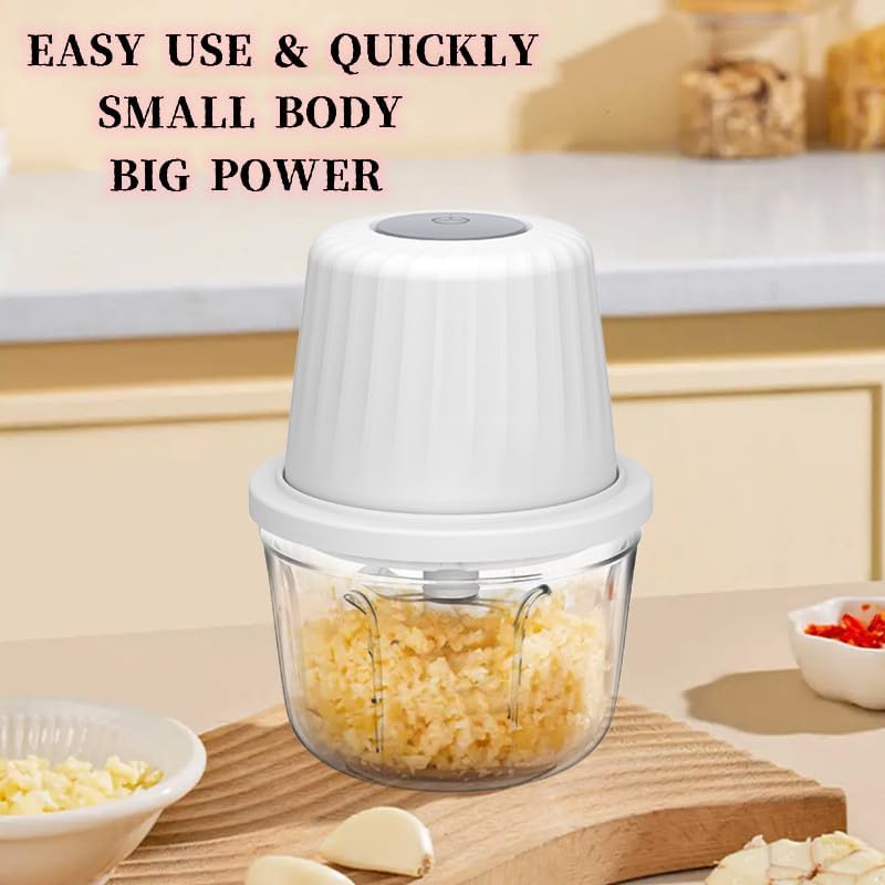 1.5 CUP Garlic Chopper,Electric Mini Food Processor,Portable Onion Chopper