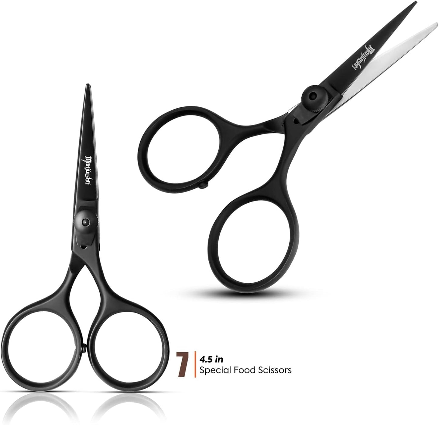 Manjushri Professional Chef Tweezer Tongs Scissors Pin Bone Pliers Cooking Baking Set (Black)