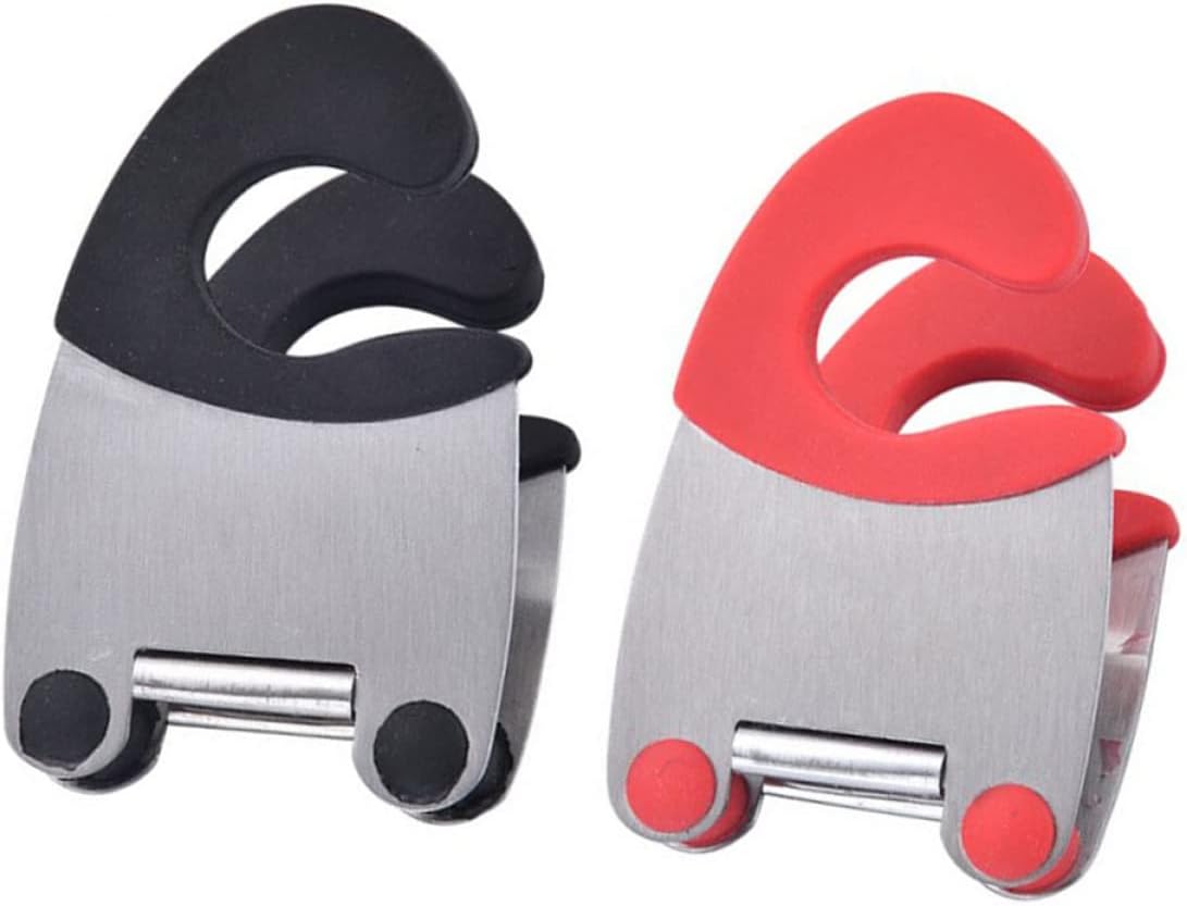 4 Pcs Spoon Holder Pot Tools Pot Clip Rest Kitchen Clamp Clip Stainless Steel Spoon Kitchen Spoon Holder Grip Silicone Spoons Stainless Steel Pot