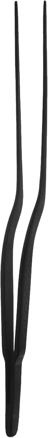 Mercer Culinary 18-8 Stainless Steel Chef Plating Tongs, Offset Tip, 6-1/2 Inch
