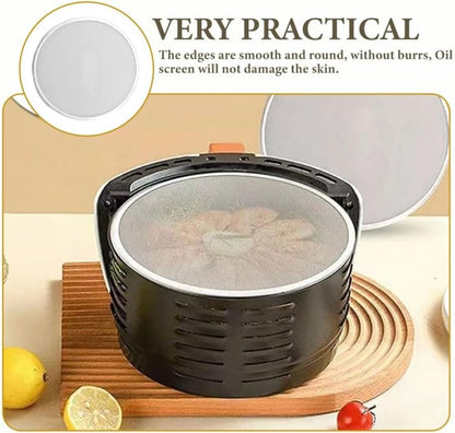 Amosfun 6 Inch Square Air Fryer Splatter Screen Oilproof Mesh Accessories Grease Splash Guard for Kitchen Cooking