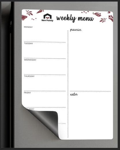 NewFamily Meal Planner for Fridge 16.8" x 11.4" Menu Board for Kitchen Magnetic Refrigerator Weekly Calendar | Grocery | Shopping List | Chore Chart | Dry Erase Board to Do