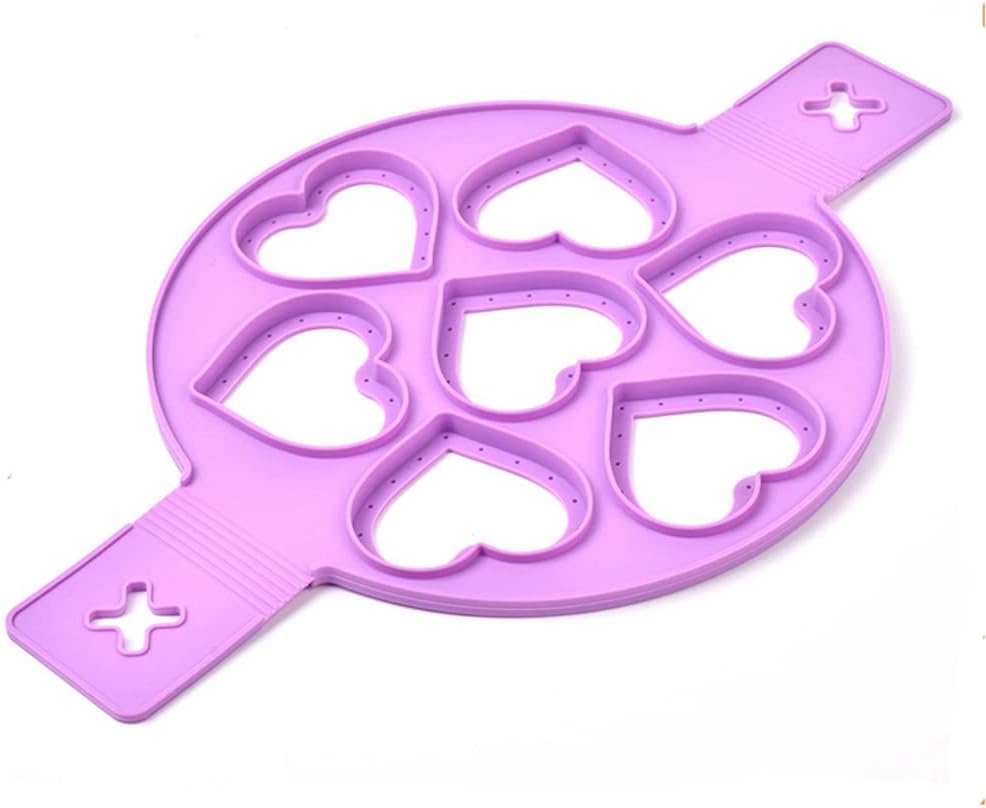 Nonstick Pancake Molds Ring Silicone Fried Egg Mould Reusable Pancake Maker Egg Ring Kitchen Cooking Baking Tools (Round Shape)