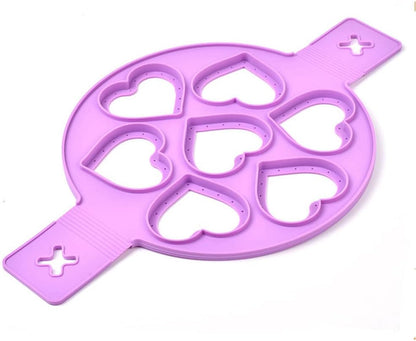 Nonstick Pancake Molds Ring Silicone Fried Egg Mould Reusable Pancake Maker Egg Ring Kitchen Cooking Baking Tools (Round Shape)