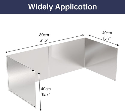 4 Sided Grease Splatter Guard, 15.7" X 15.7"