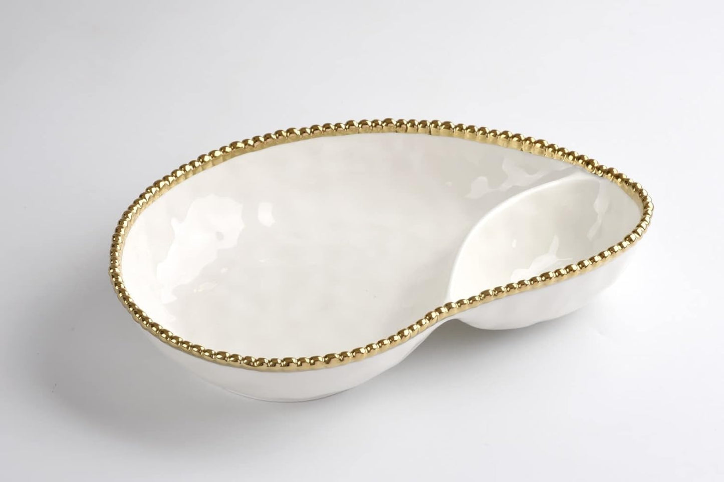 Pampa Bay Titanium-Plated Porcelain 2 Section Serving Piece