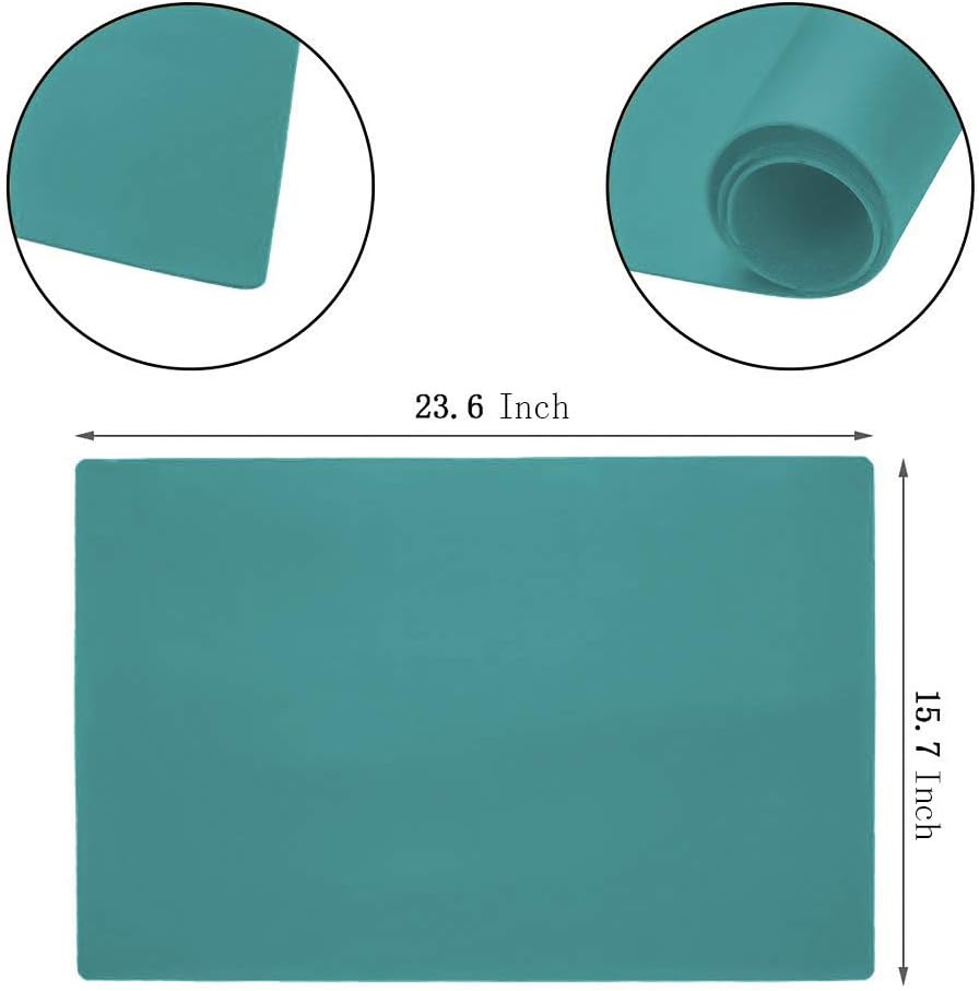 27.5 ''by 19.6 ''Oversize Silicone Placemat for Craft Flexible Multipurpose Huge Extra Large Size Non Slip Waterproof Baking Mat Sheet Black 1 PCS