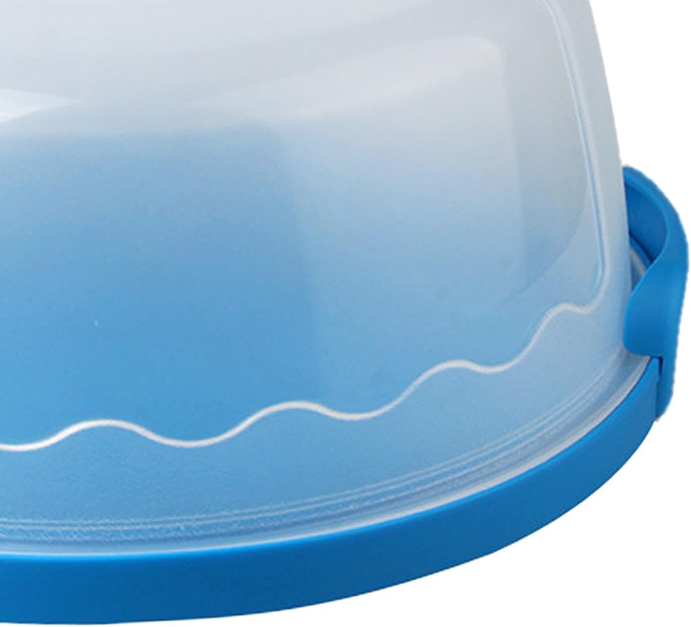 MagiDeal Cake Carrier,Cake Keeper Stand,Fits 10 inch Cake,Holds Pies,Round Cupcake Storage,with Lid and Handle,Cake Storage Container, green, 28.7cmx13cm