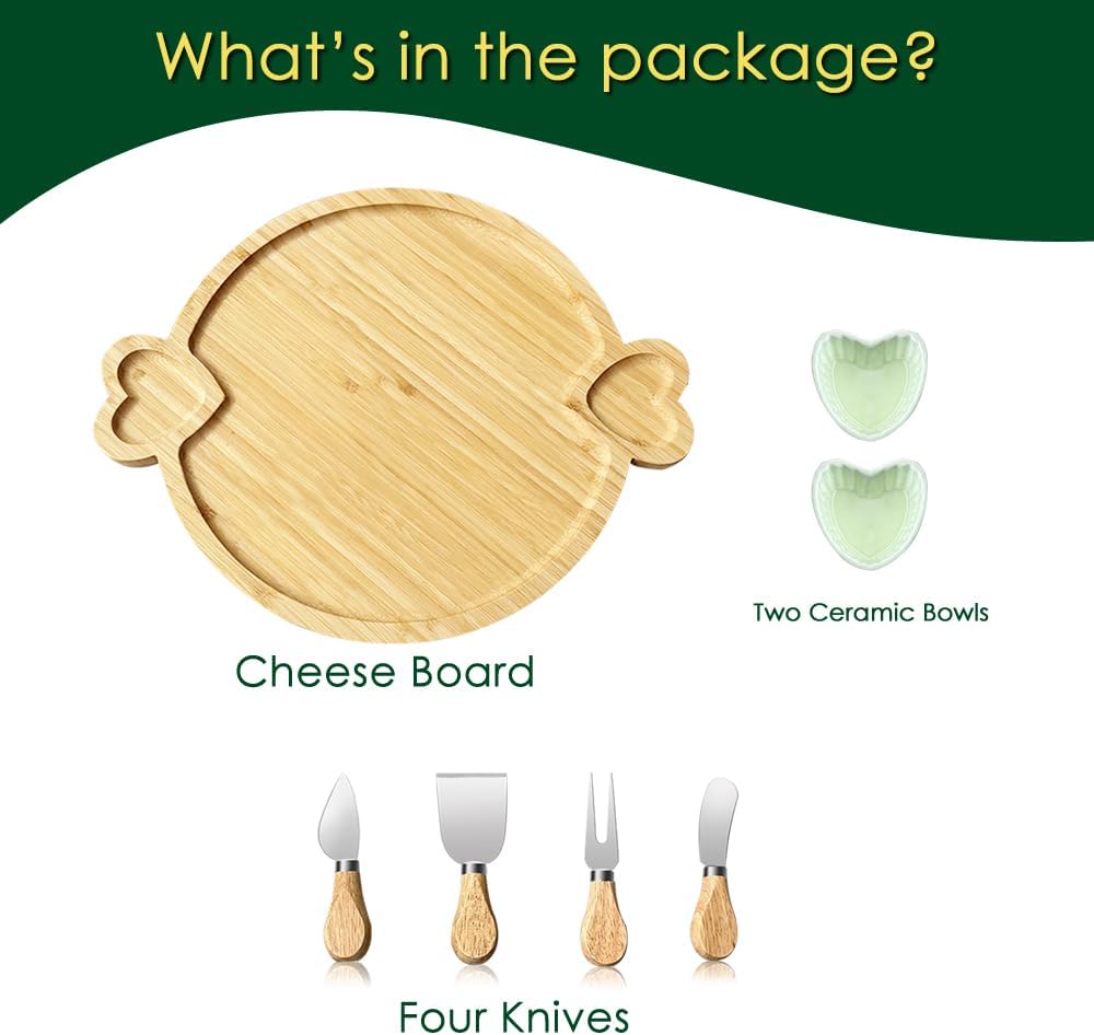 Charcuterie Boards Gift Set: Bamboo Charcuterie Cheese Board - Unique for Mom - House Warming Gifts New Home, Bridal Shower Wedding Gifts for Couple