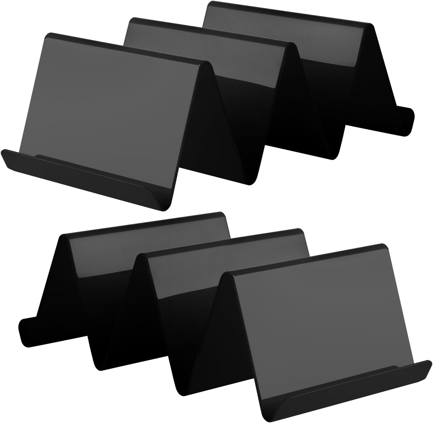 24 Packs Taco Holder Stands, Plastic Taco Shell Rack, Black Tray for Taco Carnival Parties, Dishwasher and Microwave Safe