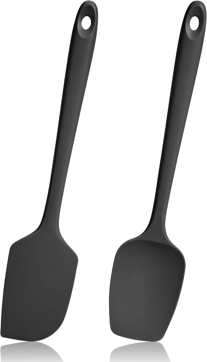 600ºF Heat Resistant Spatula, 11.34 inch High Heat Food Safe Semless Kitchen Silicone Scraper for Cooking Baking Mixing Scraping Stirring Nonstick Cookware Pan Bowl (Aqua Sky)