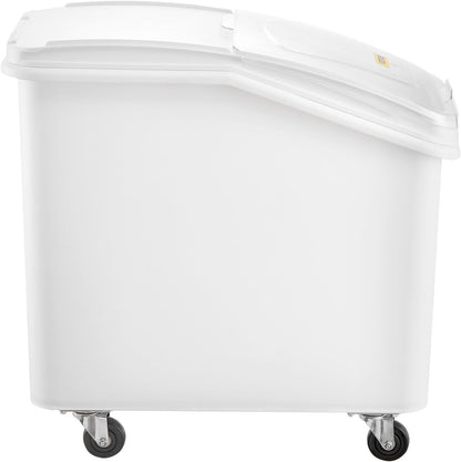 VEVOR 27 Gallon food storage containers 500 Cup Ingredient Bin with Scoop and Sliding Lid Commercial Food Container Ideal for rice storage, dog food container, flour, and sugar containers, White