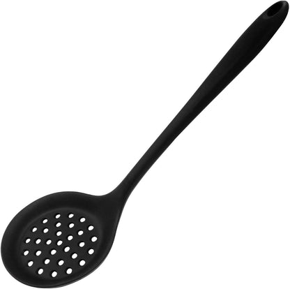 Hordion Silicone Slotted Spoon, Yellow Strainer Spoon Non Stick Skimmer