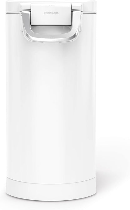 simplehuman 25 Liter, 27 lb / 12.2 kg Medium Pet Food Storage Container for Dog Food, Cat Food, and Bird Feed, Alloy Steel, Matte Black