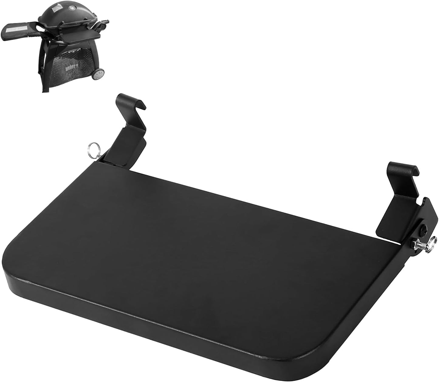 Upgraded Grill Table for Weber Kettle 22"/18"/26", Master Touch 22", Smokey Mountain, Recteq Pellet Grill RT-B380, Prep Station with Cutting Board, Basin, 4 Hooks, Shelf for Weber Kettle Accessories