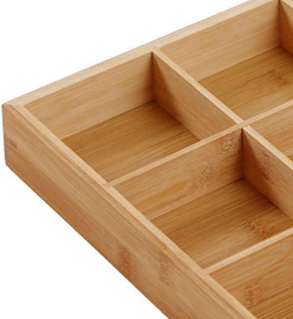 Divided Wooden Tray,Veggie Tray Serving Tray Divided Platter Wooden Food Server Multi Compartments Serving Tray for Hot Pot Restaurants Sushi Plate (6 Compartments)