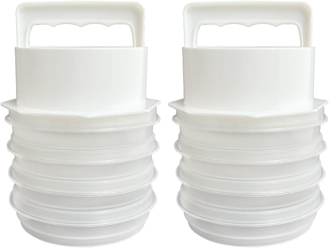 Trenton Gifts 3-in-1 Hamburger Press Patty Maker - Includes Burger Mold, Patty Press, and 4 Storage Containers - The Essential BBQ Tool for Meat and Veggie Patties