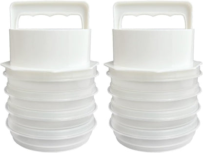 Trenton Gifts 3-in-1 Hamburger Press Patty Maker - Includes Burger Mold, Patty Press, and 4 Storage Containers - The Essential BBQ Tool for Meat and Veggie Patties