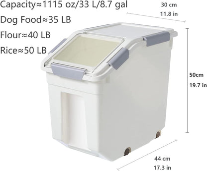 CITY BABY 2 Pack Airtight Flour Storage Container With Scoop,Dry Food, Sugar, Baking Supplies,Rice Container Set -BPA Free- Pet Food Storage Container,Dog Cat Birds Food Bin(13LB)