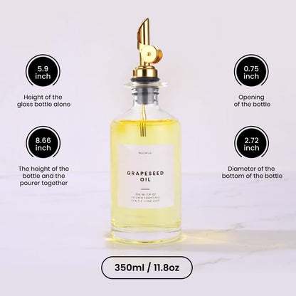 Molimoli - Premium Olive Oil Dispenser Bottles for Kitchen with Pourer - Oil and Vinegar Dispenser Set, Glass Dispenser for Kitchen, Dispenser Bottle of 350ml