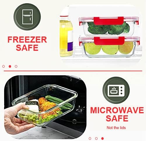 30 Pieces Glass Food Storage Containers, Meal Prep Set with Snap Locking Lids, Airtight lunch Containers, BPA-Free, Microwave, Oven, Freezer & Dishwasher Friendly,Blue