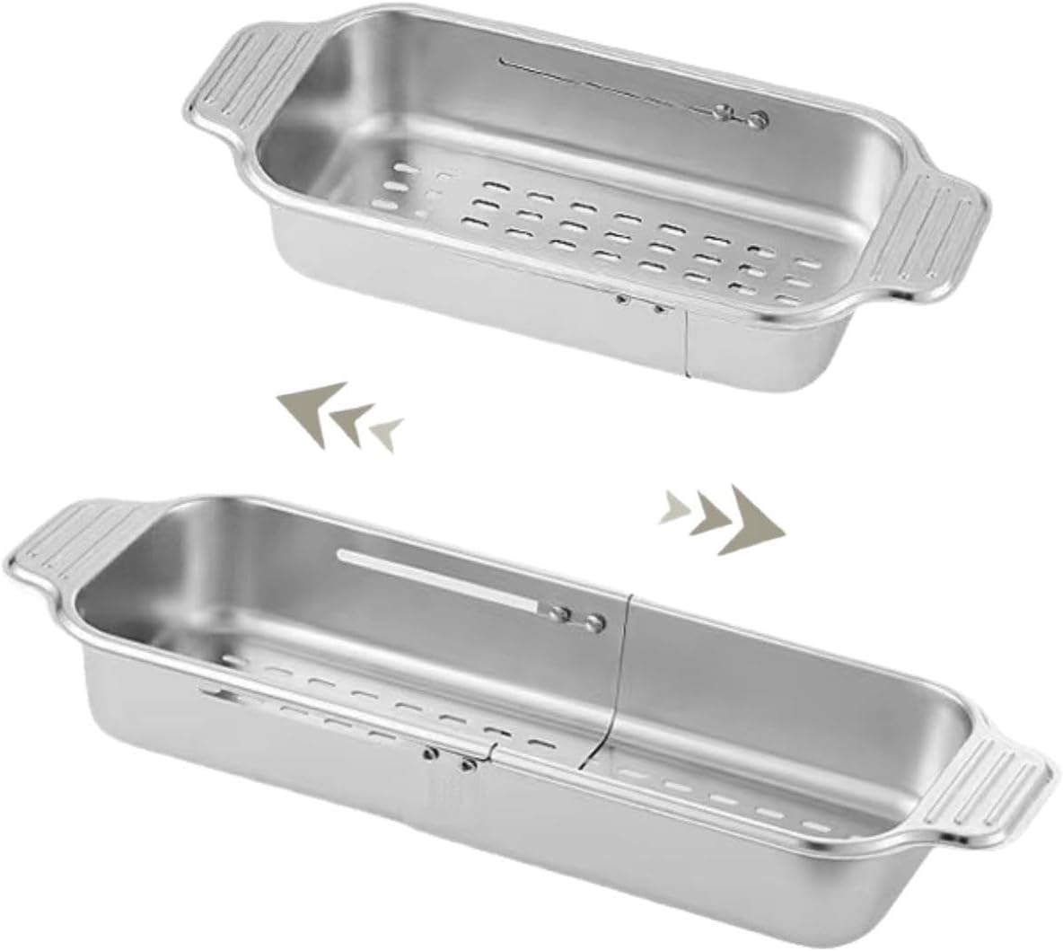 Extendable Over the Sink Colander Strainer Basket, Stainless Steel Retractable Kitchen Sink Basket - Wash Vegetables, Fruits, Drain Pasta and Dry Dishes XL (XL)