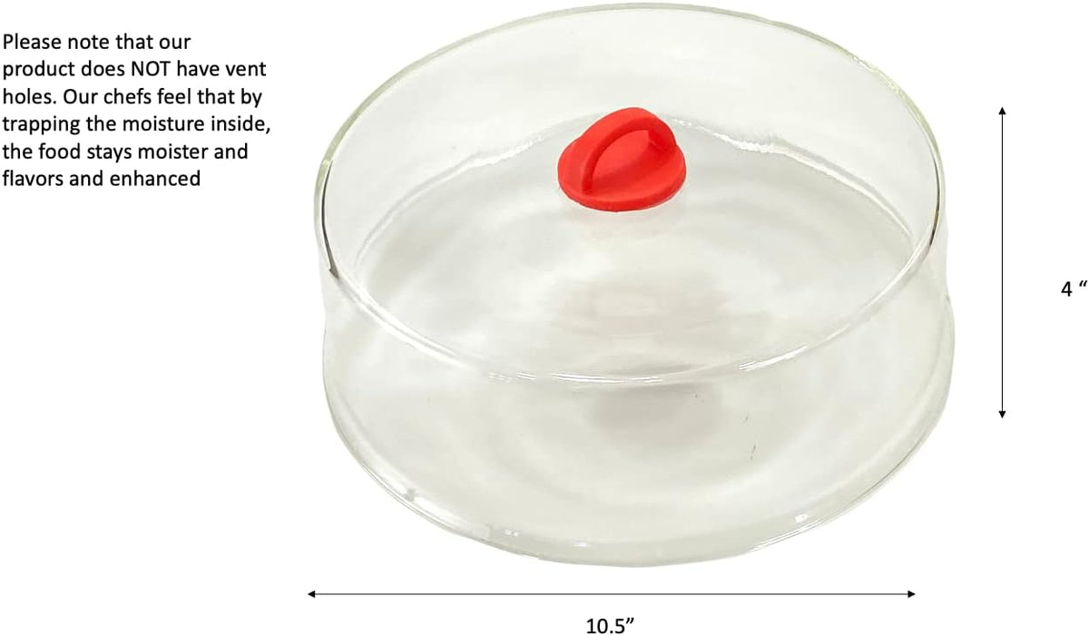 Tall Microwave Tempered Borosilicate Glass Plate Cover 10 x 4