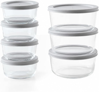 6-Piece Glass Food Storage Containers Set (3 Containers + 3 BPA-Free Lids) | 2-Cup, Leakproof | Microwave, Freezer, Oven & Dishwasher Safe | Ideal for Meal Prep & Pantry Organization, Pistachio