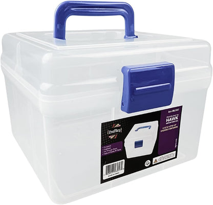 BIN BUDDY 3-Layer Stackable Clear Plastic Boxes | Removable Dividers | 5.75" (14.6 cm) x 5.75" (14.6 cm) x 5" (12.7 cm) | Ideal for Craft & Garage Organizing