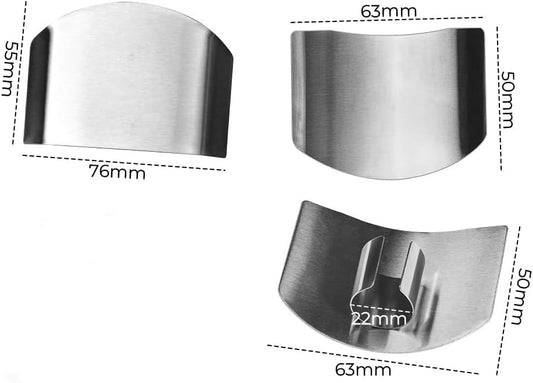 Jowxsx 2Pcs Stainless Steel Finger Guard, 2024 Stainless Steel Finger Guard Knife Cutting Protector, Premium Slicing Tool Finger Protector Finger Protectors for Dicing, Slicing, Chopping Vegetables